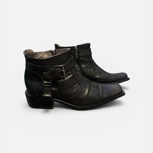 Stylish Black Leather Ankle Boots